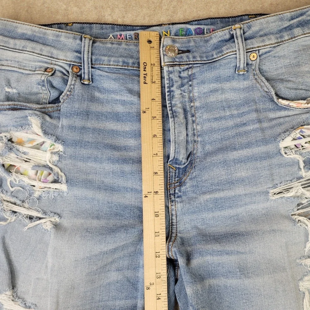 American Eagle Airflex+ Athletic Fit Jeans Mens 40x32 Rainbow Stitch Stars Light